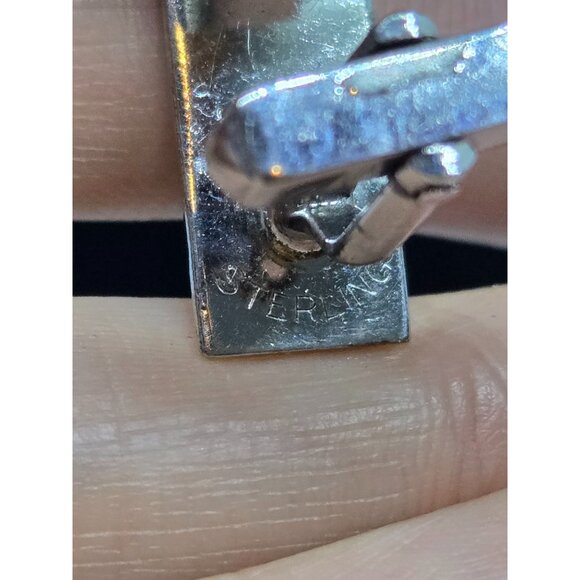 Swank Sterling Silver Cufflinks Curved Rectangular Ribbed Pattern Signed 13.3g - Picture 5 of 8